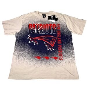 New Era New England‎ Patriots T-Shirt Mens XL Cream Navy Red Speckled NFL NWT